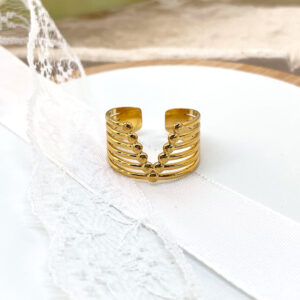 TARANOX® Ring "Maya" in Gold, aus Edelstahl, größenverstellbar und wasserfest